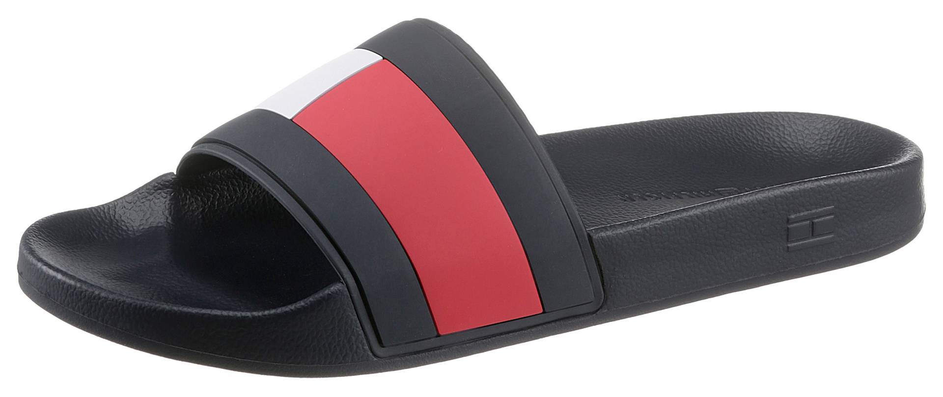 Tommy Hilfiger Badepantolette »ESSENTIAL FLAG POOL SLIDE«, Sommerschuh, Poolslides, Schlappen, in schmaler Form von Tommy Hilfiger