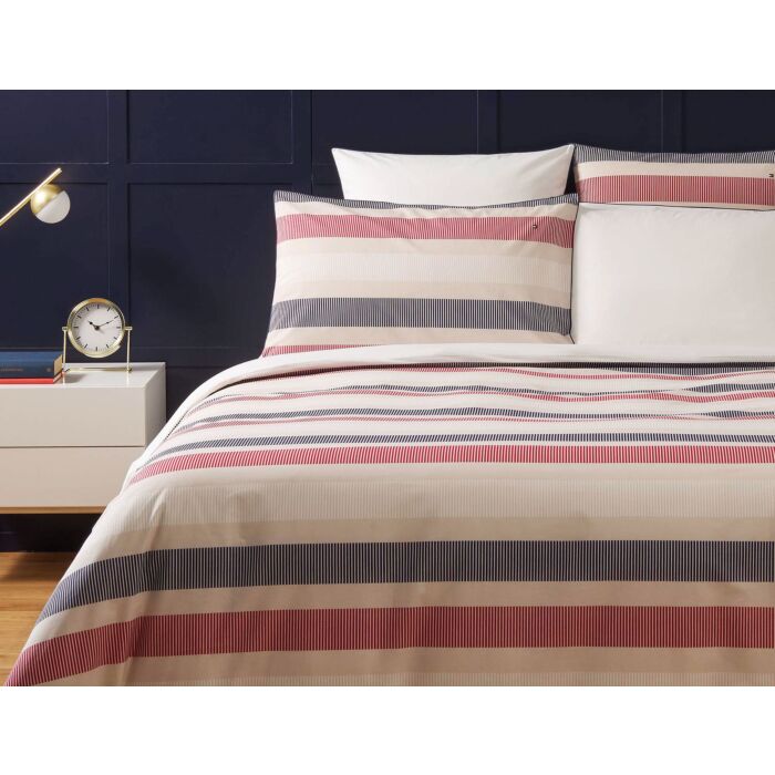 Tommy Hilfiger Bettwäsche Bold Stripe gestreift, blau von Tommy Hilfiger