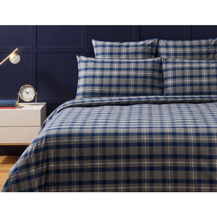 Tommy Hilfiger Bettwäsche Flanel Check, blau von Tommy Hilfiger