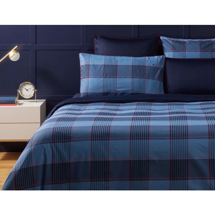 Tommy Hilfiger Bettwäsche Tartan Heritage blau kariert von Tommy Hilfiger