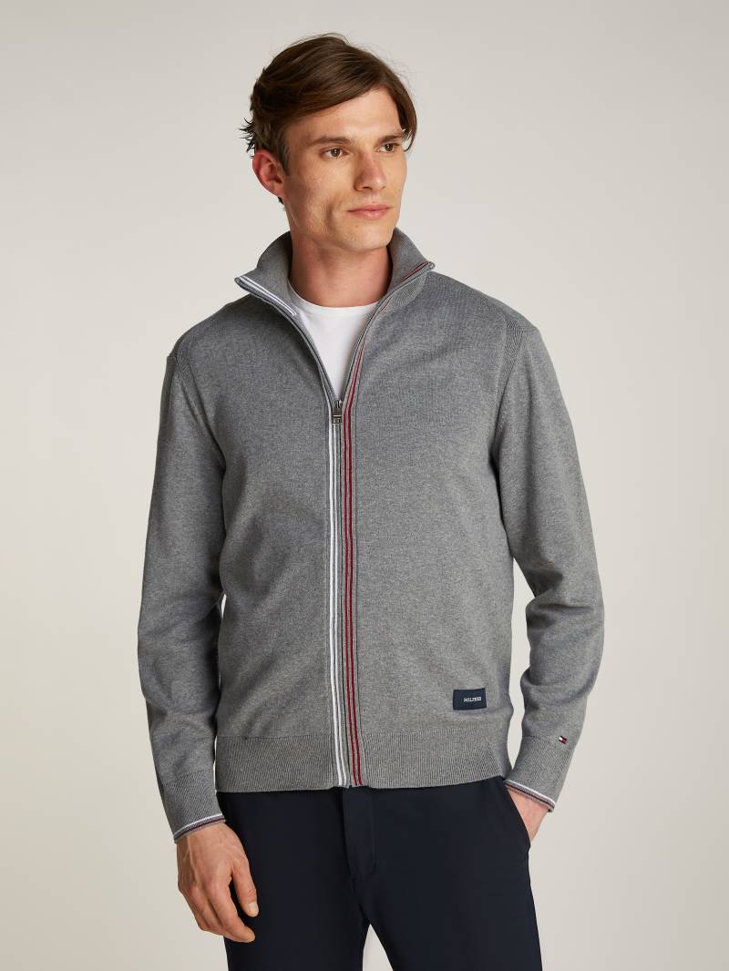 Tommy Hilfiger Cardigan »RWB TIPPED COTTON ZIP THROUGH«, Mit Streiefen in Tommy Farben am Reissverschluss von Tommy Hilfiger