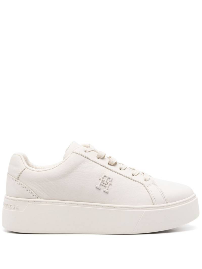 Tommy Hilfiger Court platform leather sneakers - Neutrals von Tommy Hilfiger