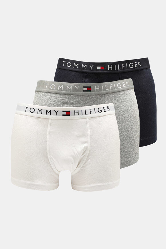 Tommy Hilfiger Dreierpack Boxershorts | Grey Heather + White + Desert Sky | Herren  | L von Tommy Hilfiger