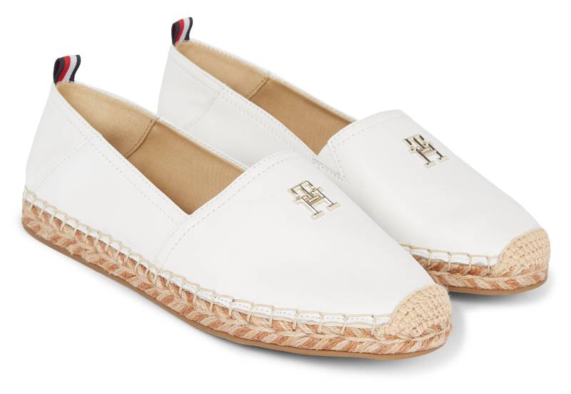 Tommy Hilfiger Espadrille »TH LEATHER FLAT ESPADRILLE«, Sommerschuh, Strandschuh, Loafer, Slipper mit TH-Logo von Tommy Hilfiger