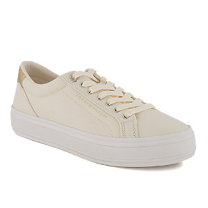 Tommy Hilfiger Essential Vulc Damen Sneaker Creme von Tommy Hilfiger