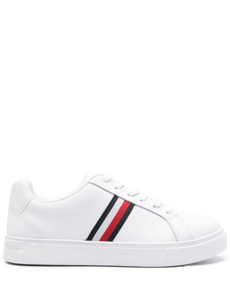 Tommy Hilfiger Essential tape-detail leather sneakers - White von Tommy Hilfiger