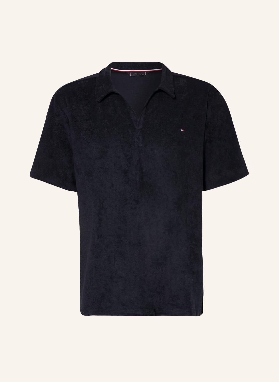 Tommy Hilfiger Frottee-Poloshirt blau von Tommy Hilfiger