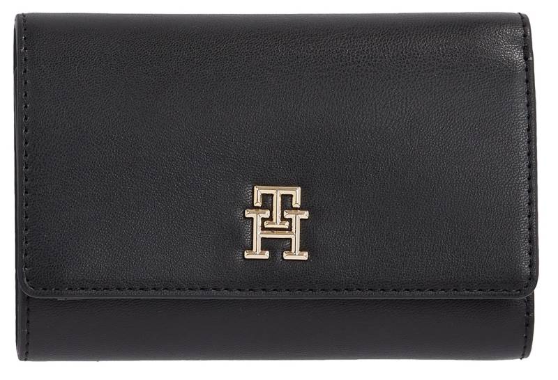 Tommy Hilfiger Geldbörse »GP MED FLAP WALLET W KEYFOB«, (Set, Börse+Anhänger), mit goldfarbenenen Details und TH-Emblem vorne von Tommy Hilfiger