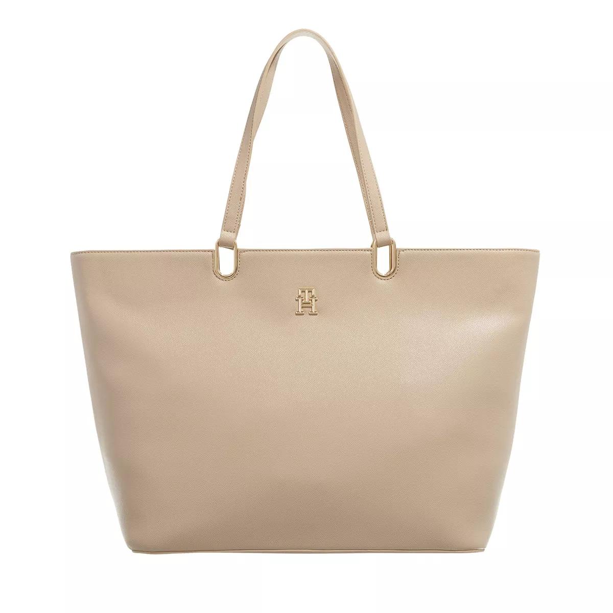 Tommy Hilfiger Handtasche - Th Timeless Medium Tote - Gr. unisize - in Beige - für Damen von Tommy Hilfiger