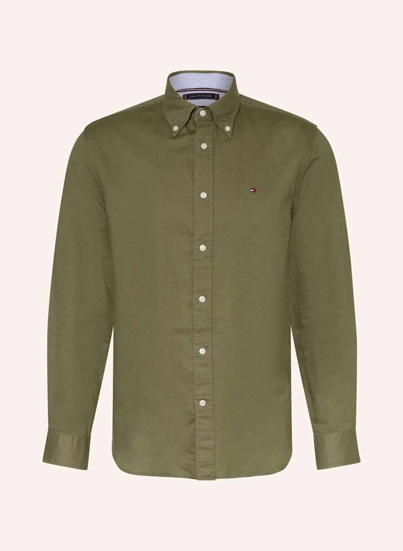 Tommy Hilfiger Hemd Comfort Fit Mit Leinen gruen von Tommy Hilfiger