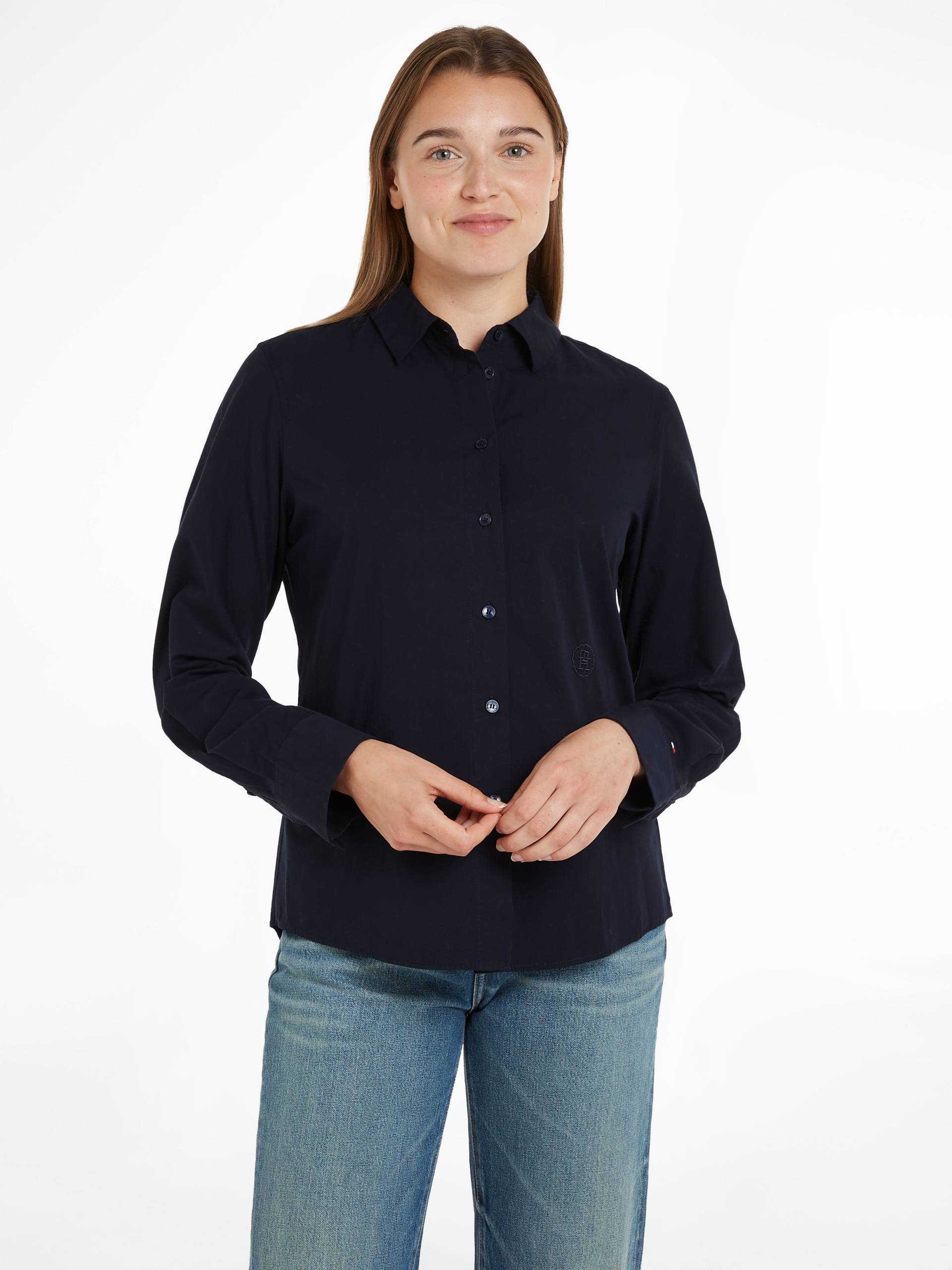 Tommy Hilfiger Hemdbluse »ESS POPLIN REGULAR SHIRT«, mit Popeline, gesticktem Tommy Hilfiger Logo von Tommy Hilfiger