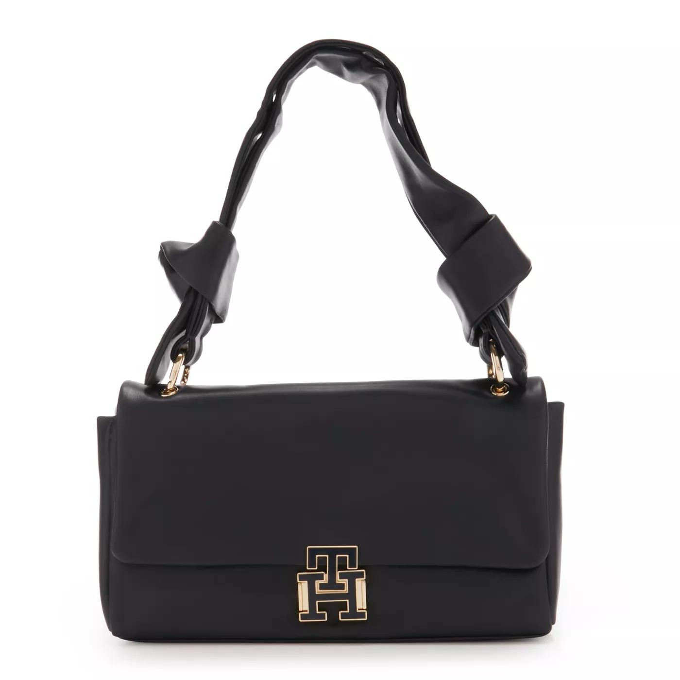 Tommy Hilfiger Umhängetasche - Tommy Hilfiger Pushlock damen Handtasche Schwarz A - Gr. unisize - in Schwarz - für Damen von Tommy Hilfiger