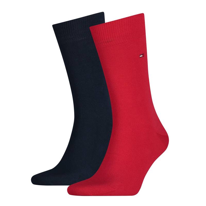 Duopack, Wadenlange Socken Herren Rot 39-42 von TOMMY HILFIGER