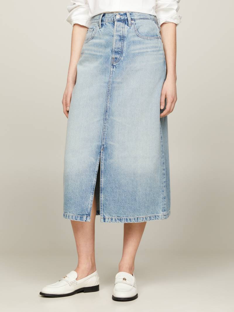 Tommy Hilfiger Jeansrock »DNM MIDI STRAIGHT SKIRT HW ASH«, Webrock mit Schlitz vorne von Tommy Hilfiger