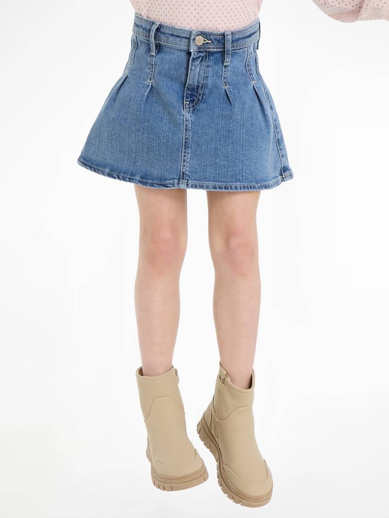 Tommy Hilfiger Jeansrock »PLEATED DENIM SKIRT«, Webrock in blauer Waschung von Tommy Hilfiger