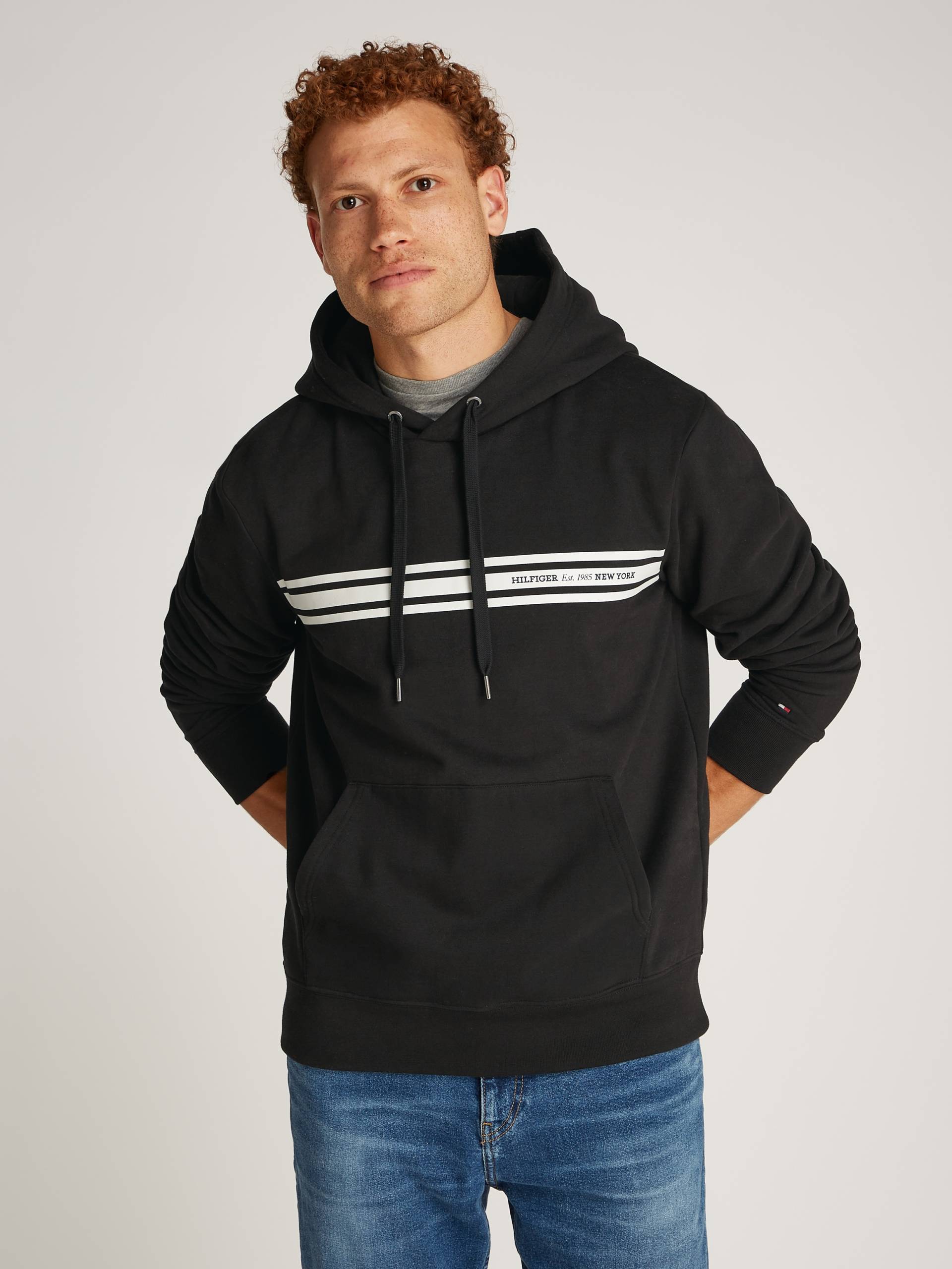 Tommy Hilfiger Kapuzensweatshirt »CENTRAL CHEST STRIPE HOODY«, mit kontrastfarbenen Print von Tommy Hilfiger