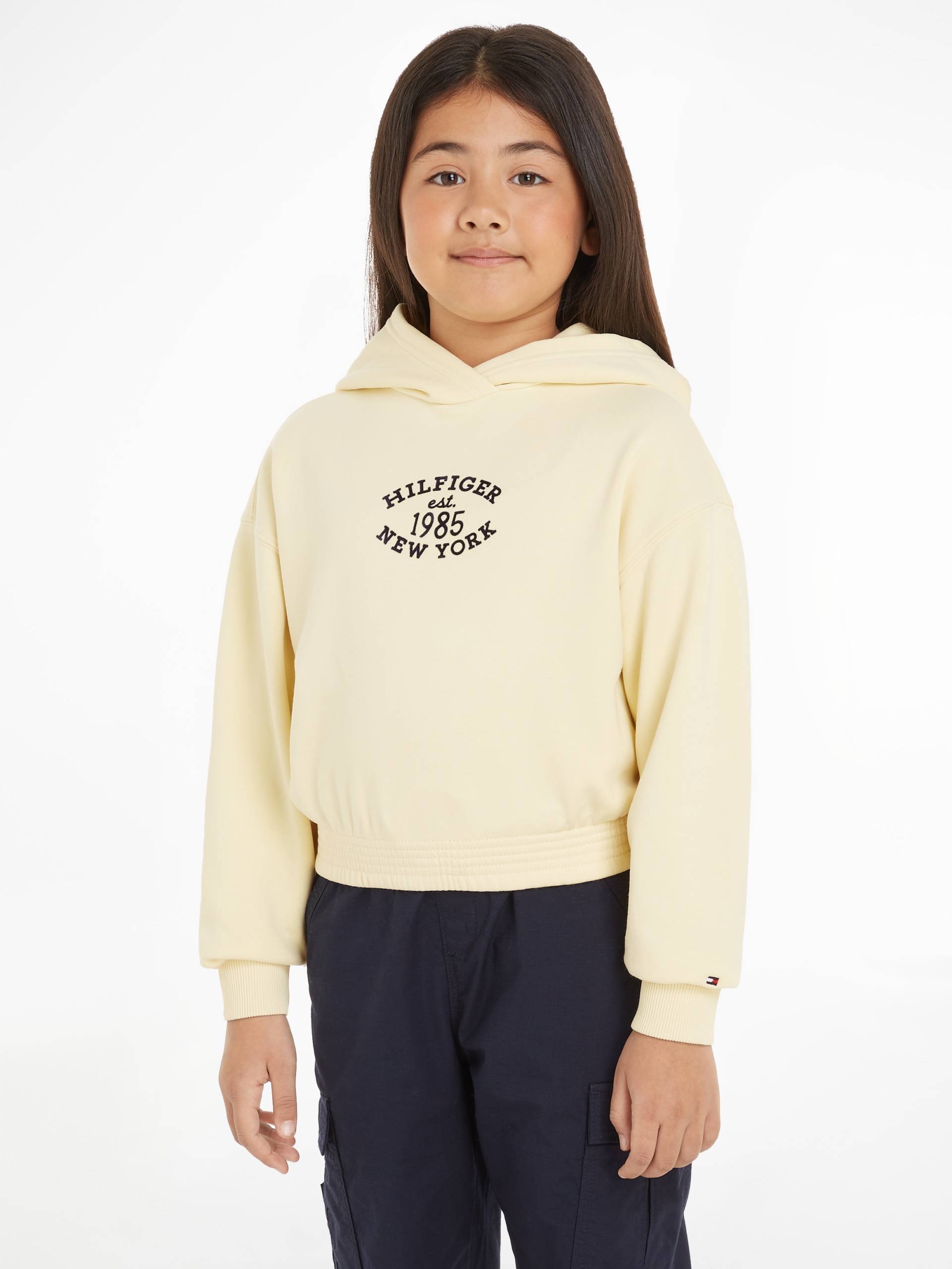 Tommy Hilfiger Kapuzensweatshirt »MONOTYPE FLOCK HOODIE«, Kinder bis 16 Jahre mit Logoschriftzug von Tommy Hilfiger