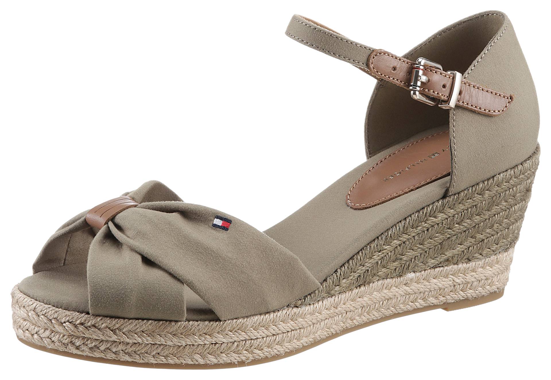 Tommy Hilfiger Keilsandalette »BASIC OPEN TOE MID WEDGE«, mit verstellbarem Riemchen von Tommy Hilfiger