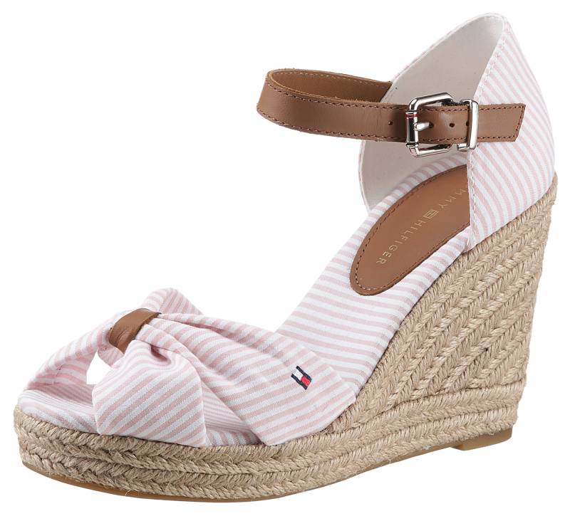 Tommy Hilfiger Keilsandalette »BASIC SEERSUCKER HIGH WEDGE«, mit verstellbarer Schnalle von Tommy Hilfiger