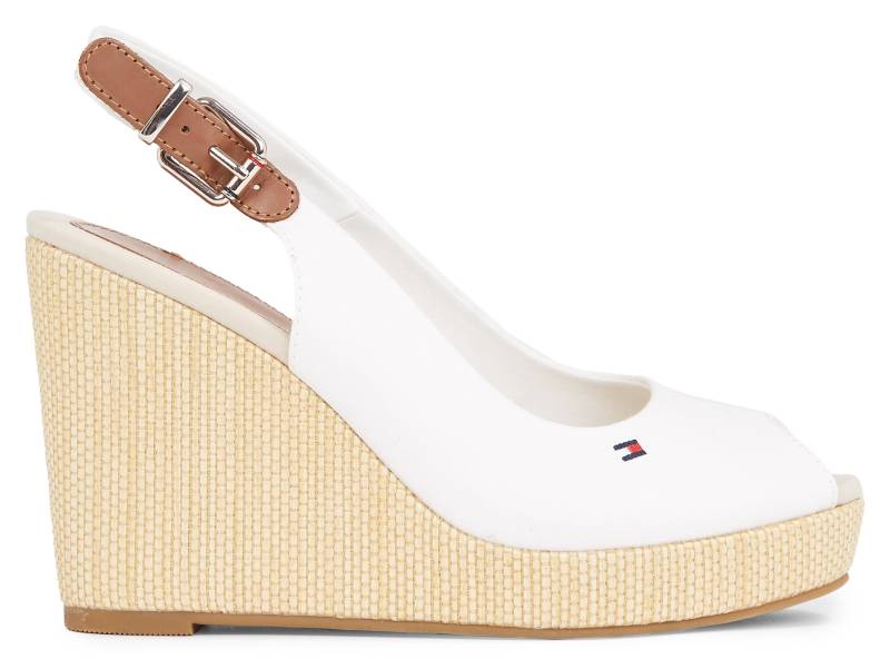 Tommy Hilfiger Keilsandalette »ICONIC ELENA SLING BACK WEDGE«, Sommerschuh, Sandale, Keilabsatz, mit verstellbarer Schnalle von Tommy Hilfiger