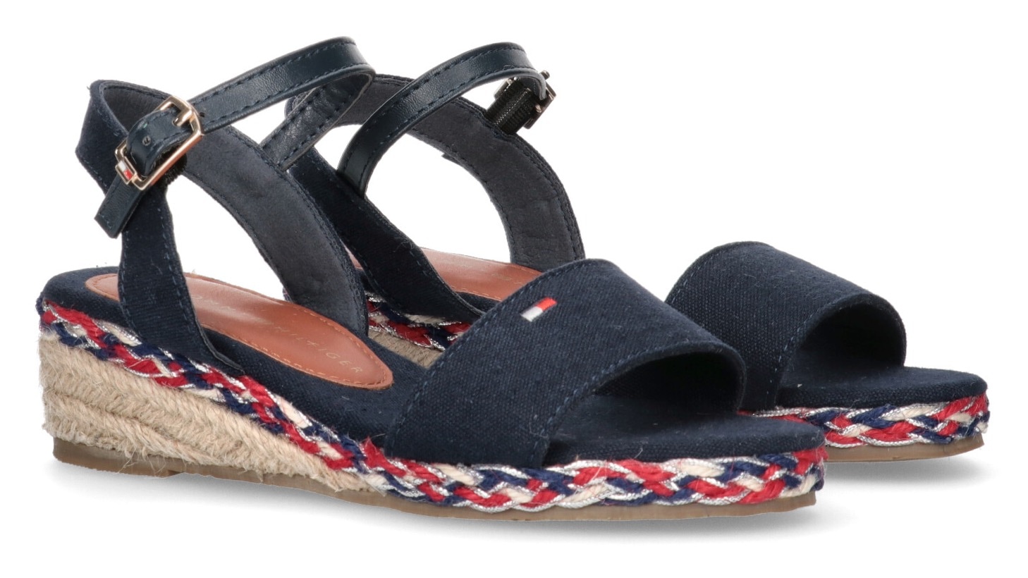 Tommy Hilfiger Keilsandalette »ROPE WEDGE SANDAL«, Sommerschuh, Sandale, Keilabsatz, mit geflochtener Umrandung von Tommy Hilfiger