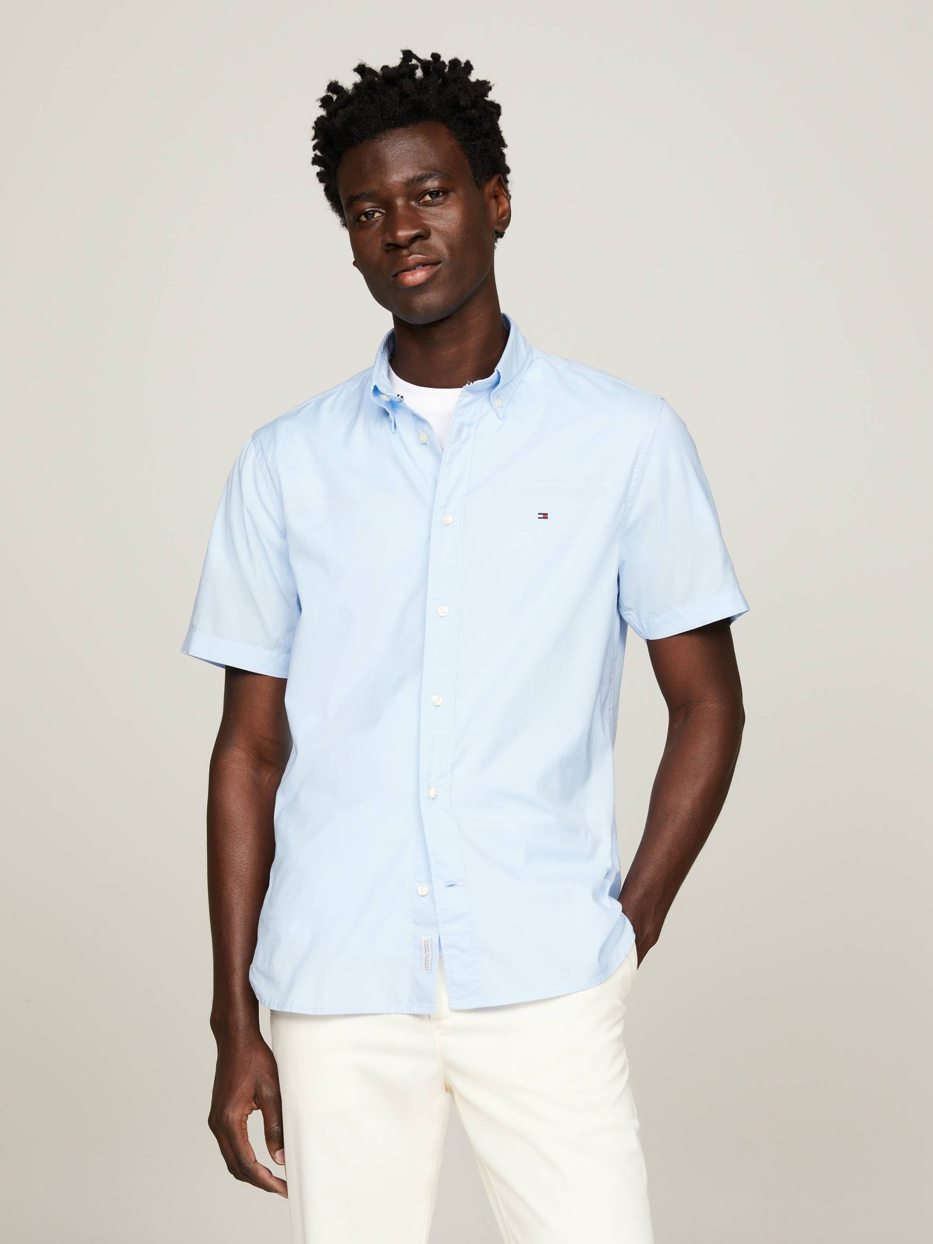 Tommy Hilfiger Kurzarmhemd »FLEX POPLIN RF SHIRT S/S«, mit Hemdblusenkragen von Tommy Hilfiger