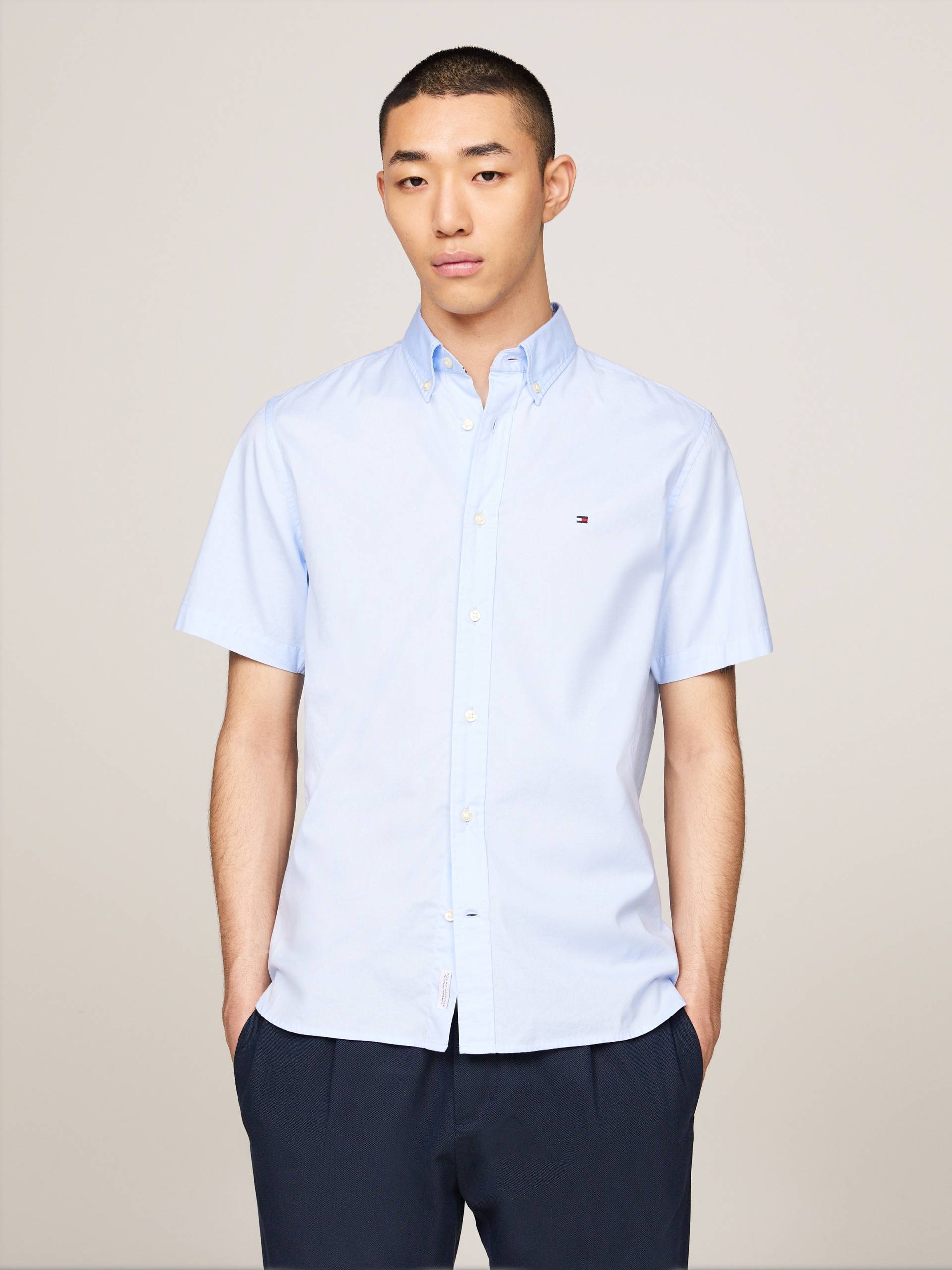 Tommy Hilfiger Kurzarmhemd »FLEX POPLIN RF SHIRT S/S«, mit Hemdblusenkragen von Tommy Hilfiger