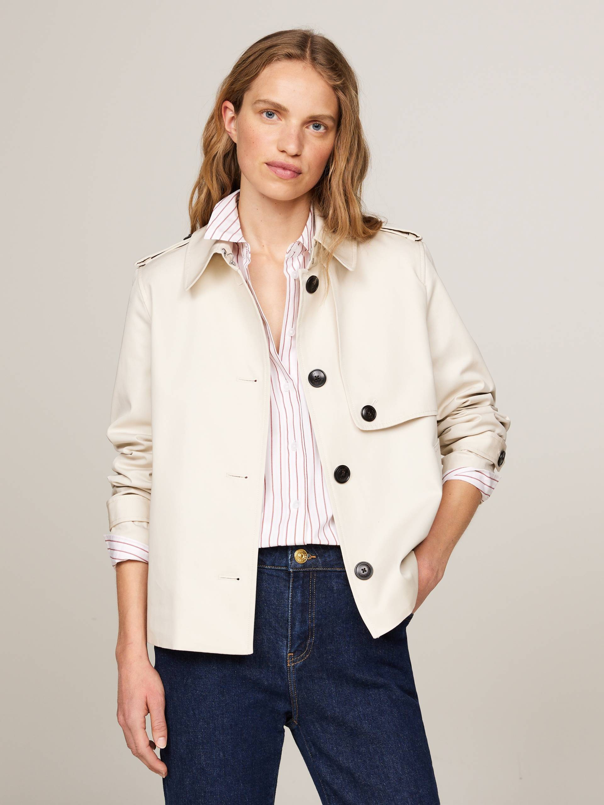 Tommy Hilfiger Kurzjacke »COTTON SB SHORT TRENCH«, mit typischen Trenchdetails von Tommy Hilfiger