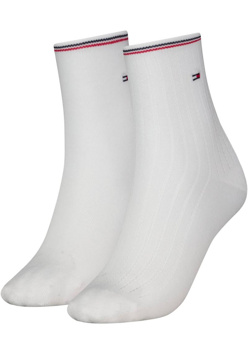 Tommy Hilfiger Kurzsocken »WOMEN SHORT SOCK OPENWORK GLOBAL STRIPE«, mit kleiner Logostickerei von Tommy Hilfiger