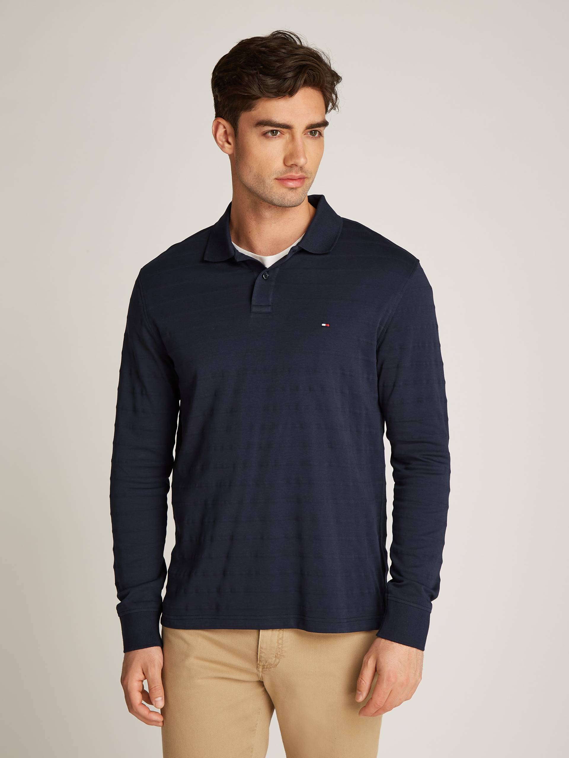 Tommy Hilfiger Langarm-Poloshirt »MERC JACQUARD STRIPE LS REG POLO« von Tommy Hilfiger