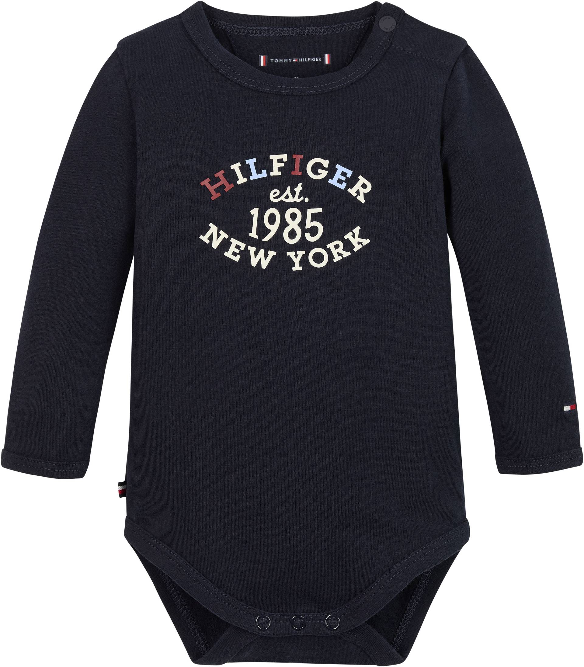 Tommy Hilfiger Langarmbody »MONOTYPE OVAL BODY LS«, Baby bis 2 Jahre, Drucker am Ausschnitt + im Schritt, Logoprint von Tommy Hilfiger