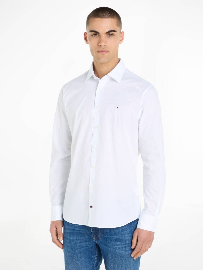 Tommy Hilfiger Langarmhemd »CL W-TILE PRINT RF SHIRT«, mit dezenter Labelflag auf der Brust von Tommy Hilfiger