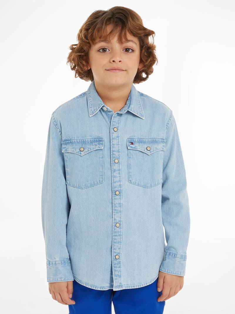 Tommy Hilfiger Langarmhemd »DENIM SHIRT LS«, Kinder bis 16 Jahre mit Logostickerei von Tommy Hilfiger