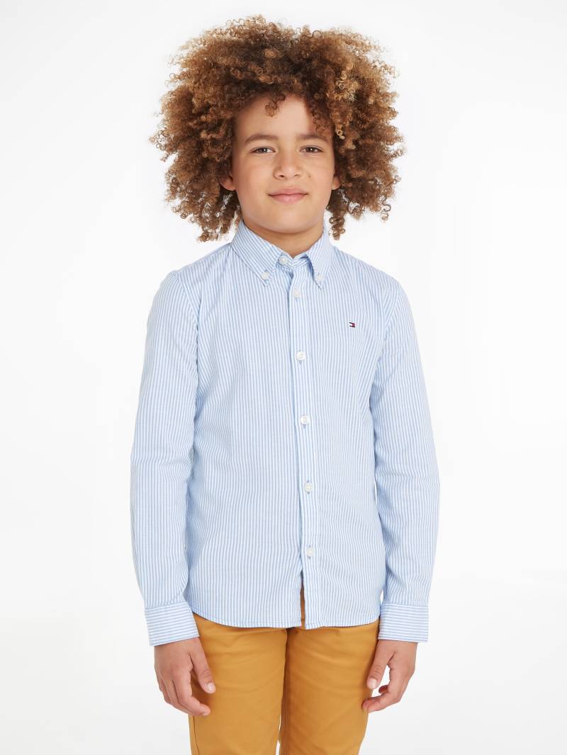 Tommy Hilfiger Langarmhemd »FLEX ITHACA SHIRT L/S«, Kinder bis 16 Jahre mit Logostickerei von Tommy Hilfiger