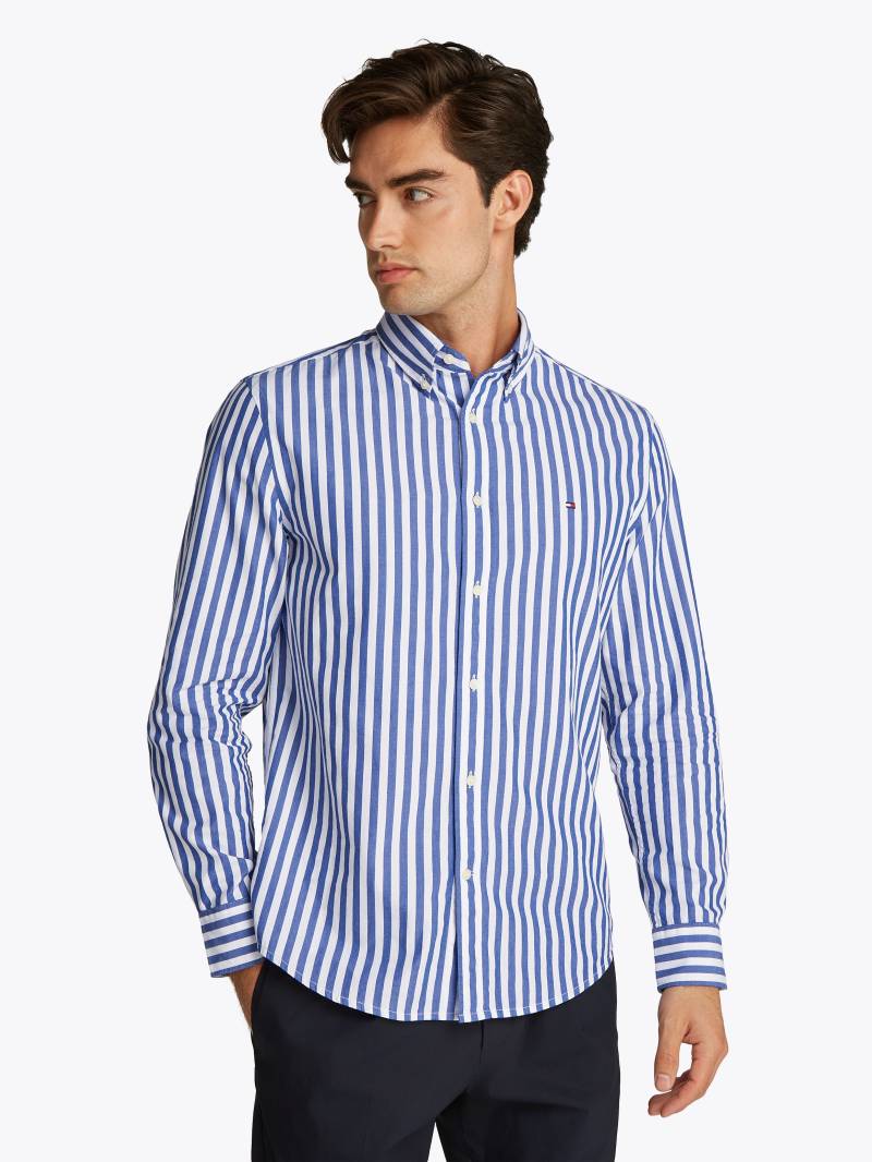 Tommy Hilfiger Langarmhemd »FLEX POPLIN BOLD STRIPE RF SHIRT«, Mit Rundhalsausschnitt von Tommy Hilfiger