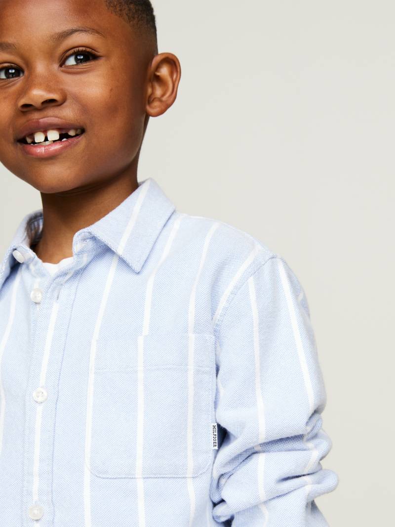 Tommy Hilfiger Langarmhemd »MONOTYPE STRIPES SHIRT LS«, Kinder bis 16 Jahre mit Logoprägung von Tommy Hilfiger