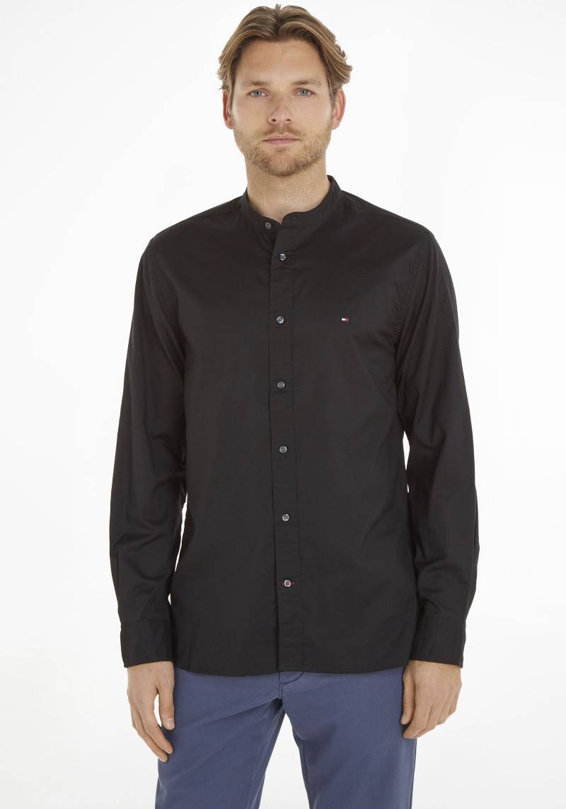 Tommy Hilfiger Langarmhemd »NATURAL SOFT SOLID MAO RF SHIRT«, mit Tommy Hilfiger Markenstreifen innen am Ärmelschlitz von Tommy Hilfiger