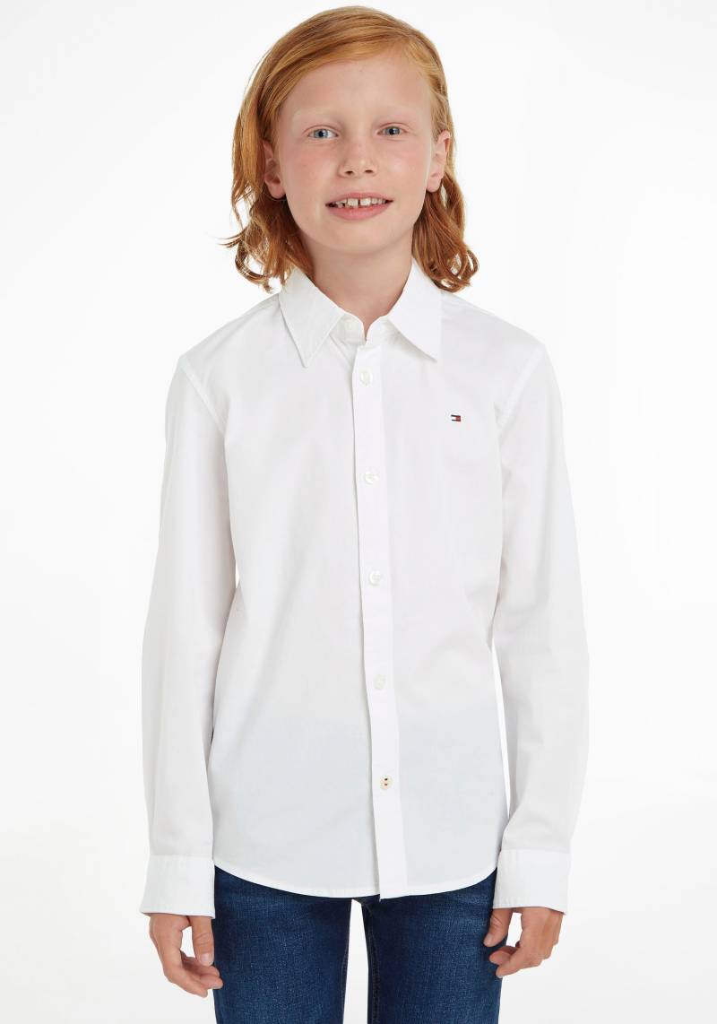 Tommy Hilfiger Langarmhemd »SOLID STRETCH POPLIN SHIRT L/S«, Kinder Kids Junior MiniMe von Tommy Hilfiger