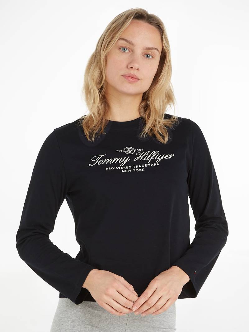 Tommy Hilfiger Langarmshirt, mit dezentem Markenlabel auf dem Ärmelabschluss von Tommy Hilfiger