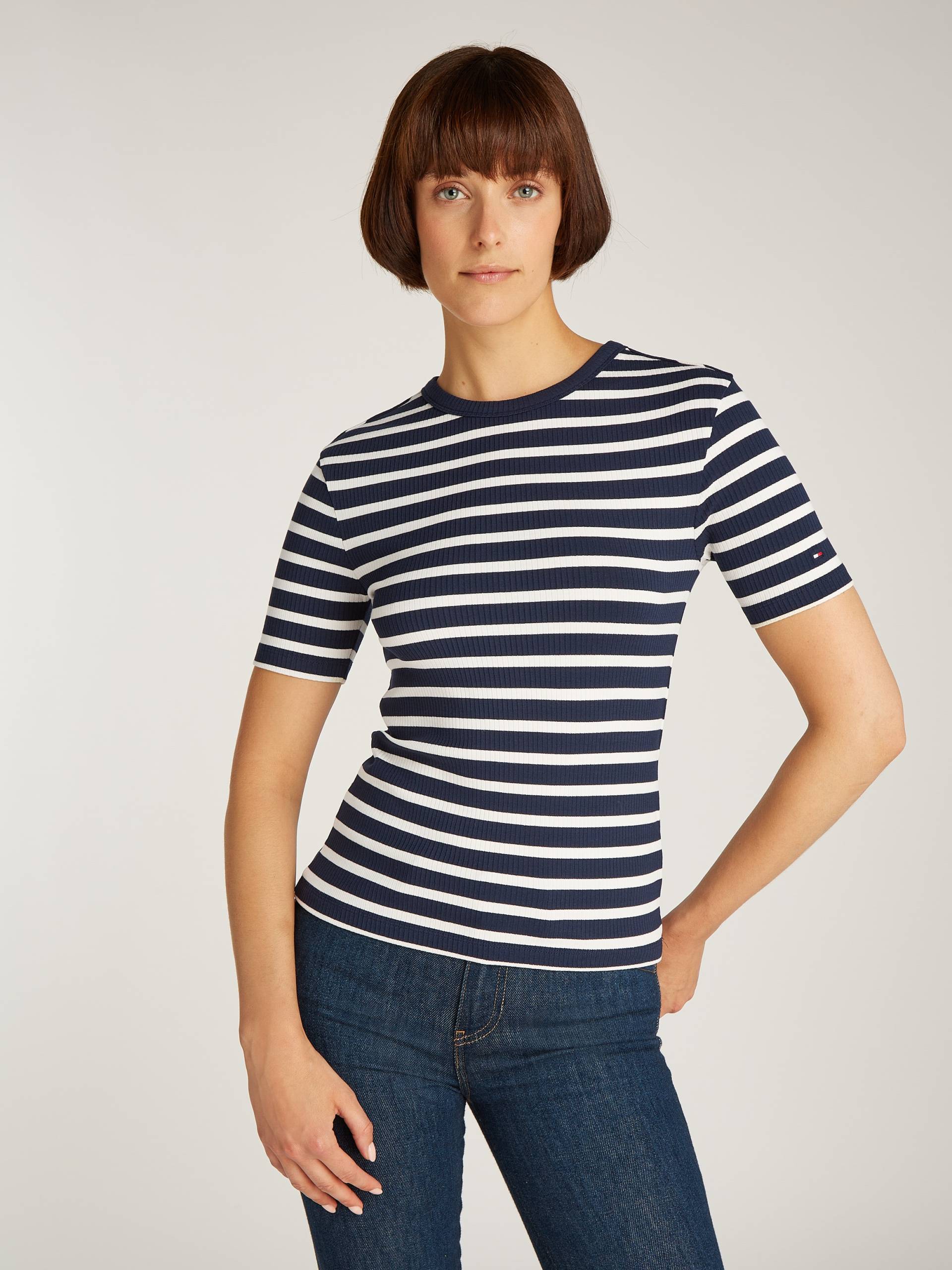 Tommy Hilfiger Langarmshirt »SLIM 5X2 RIB O-NK LS«, mit Struktur von Tommy Hilfiger