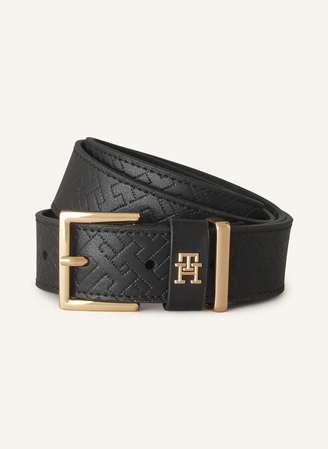 Tommy Hilfiger Ledergürtel Th Heritage 3.0 Monogramm schwarz von Tommy Hilfiger