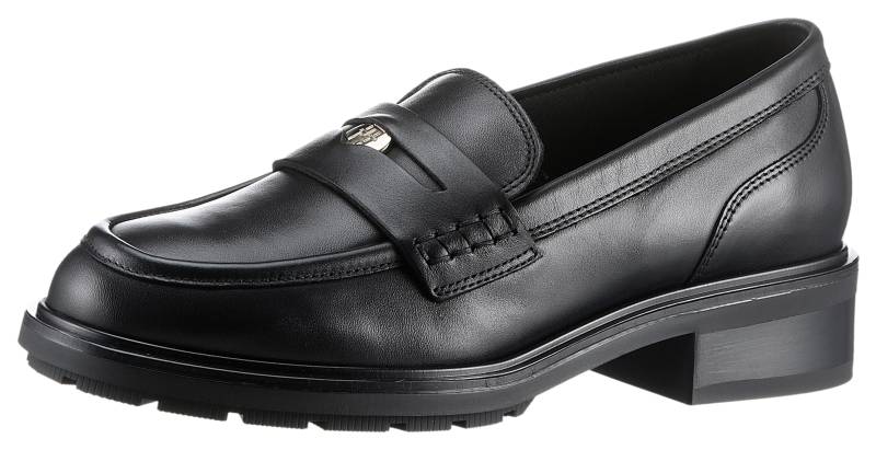 Tommy Hilfiger Loafer »TH PENNY LOAFER«, Businessmode, Blockabsatz, Slipper, Halbschuh mit Zierriegel von Tommy Hilfiger