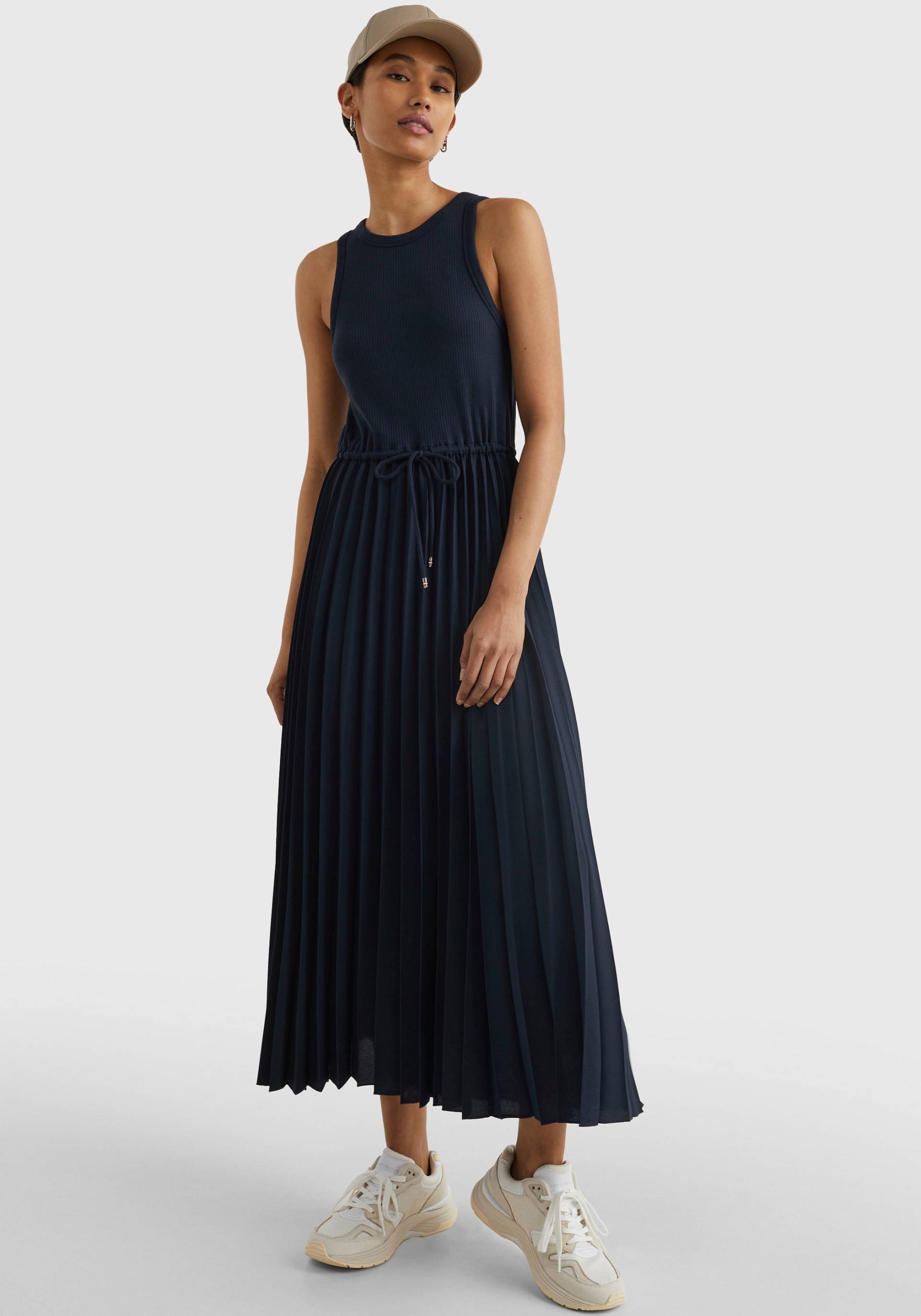 Tommy Hilfiger Midikleid »RIB TANK PLEATED DRESS MIDI NS«, mit Schleifenband an der Taille von Tommy Hilfiger