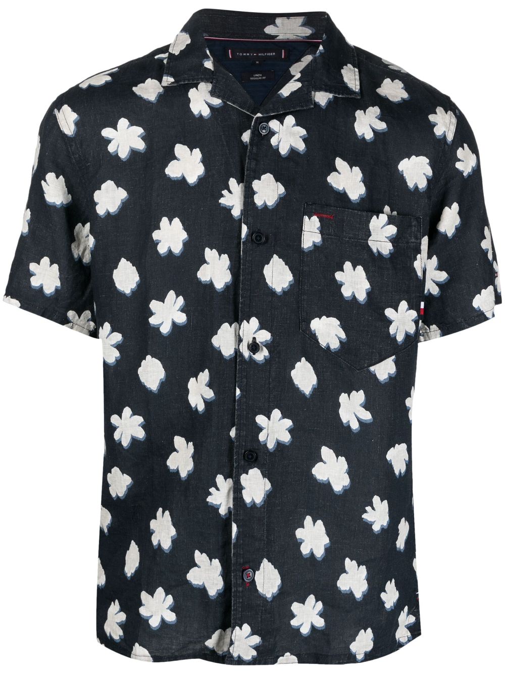 Tommy Hilfiger Mono Flower linen shirt - Blue von Tommy Hilfiger