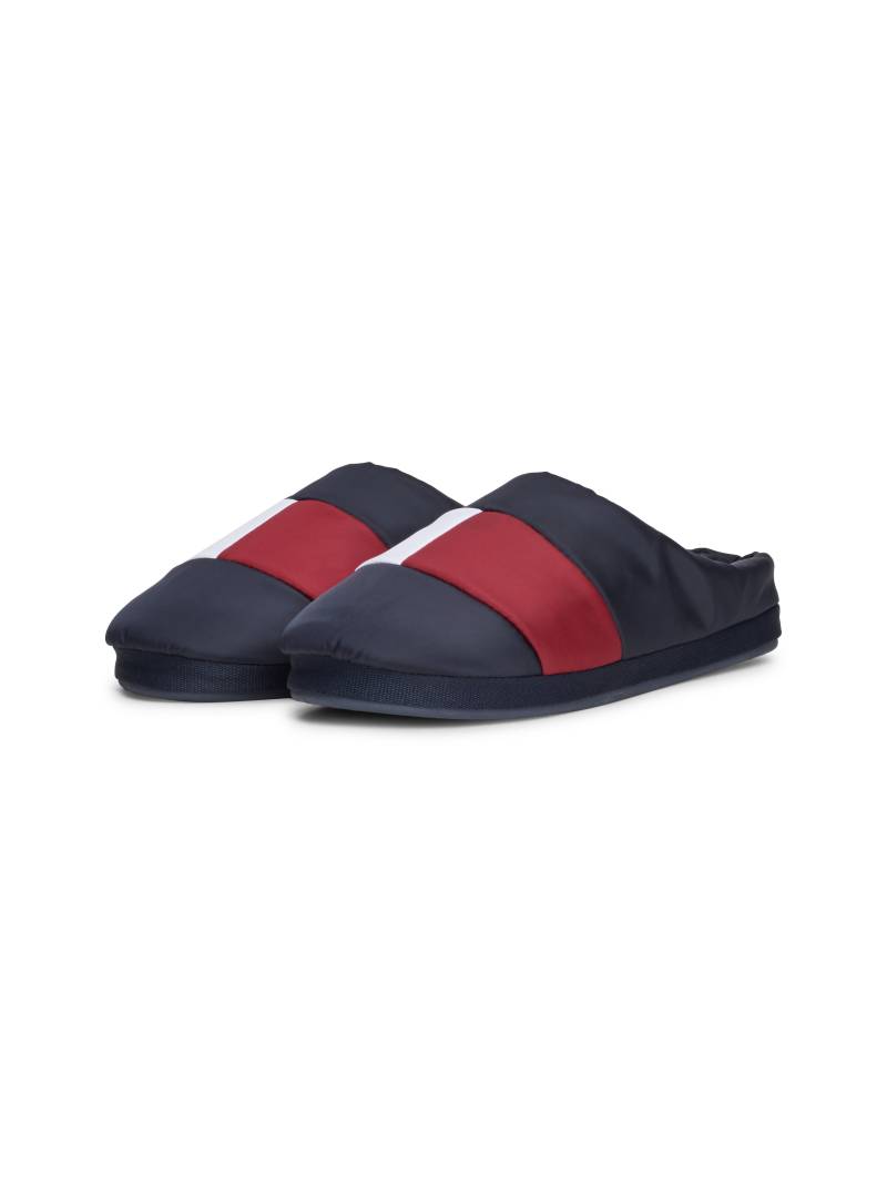 Tommy Hilfiger Pantoffel »HILFIGER NYLON FLAG HOUSE SHOE«, Casualmode, Schlupfschuh, Hausschuh mit Kontrastbesatz von Tommy Hilfiger