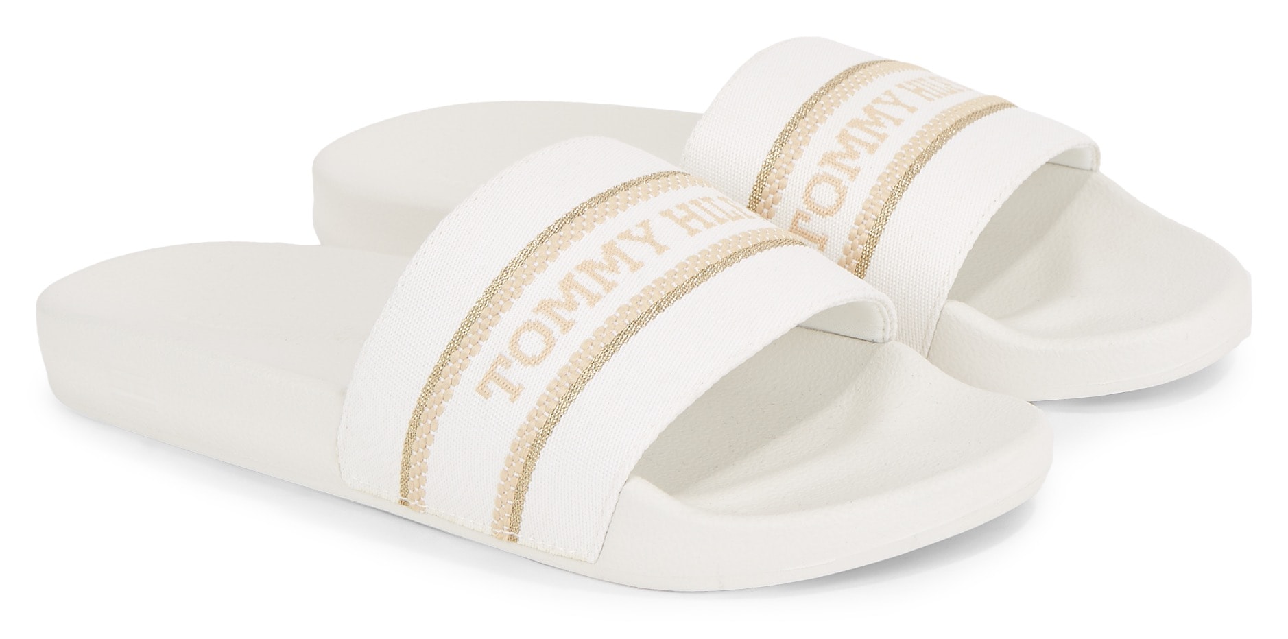 Tommy Hilfiger Pantolette »HILFIGER POOLSLIDE WITH WEBBING«, Plateau, Sommerschuh, Schlappen in bequemer Form von Tommy Hilfiger