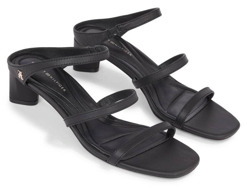 Tommy Hilfiger Pantolette »TH STRAP LEATHER MID HEEL«, Abendmode, Sommerschuh, Schlappen in schmaler Form von Tommy Hilfiger