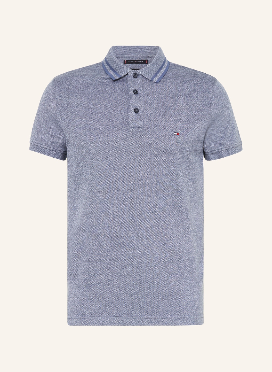 Tommy Hilfiger Piqué-Poloshirt Slim Fit blau von Tommy Hilfiger