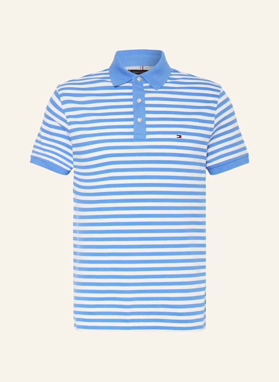 Tommy Hilfiger Piqué-Poloshirt Slim Fit blau von Tommy Hilfiger