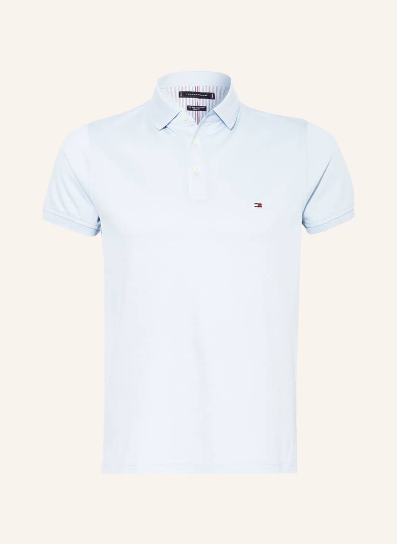 Tommy Hilfiger Piqué-Poloshirt Slim Fit blau von Tommy Hilfiger